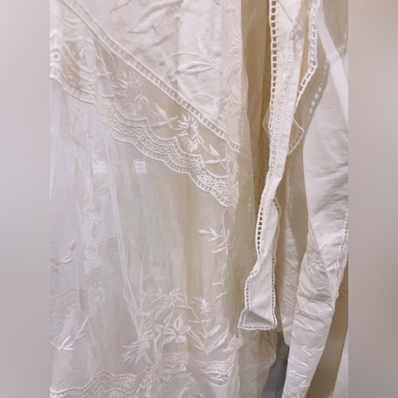 boho floral embroidered dress Rust-Colored Embroidered Boho Wedding Dress with Wing Sleeves main image 0